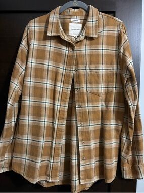 Thread & Supply Mustard Plaid Relaxed-Fit Shirt